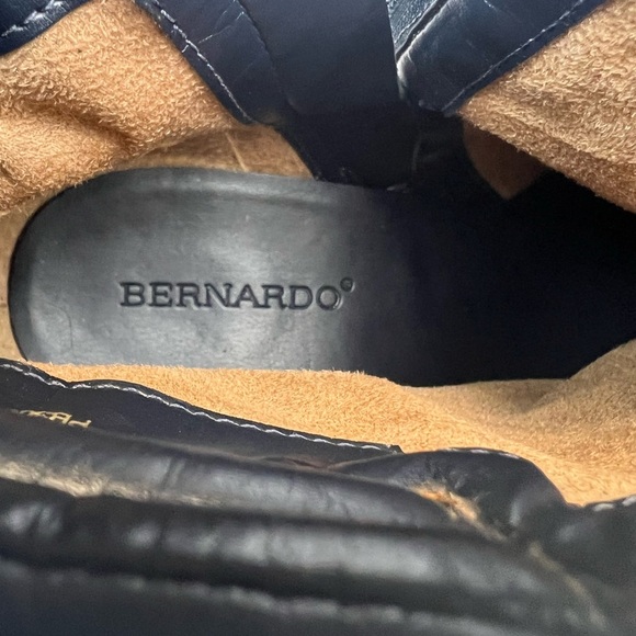 Bernardo Blue Floral Ankle Boots with Gold Heel Size 10M - Picture 4 of 9